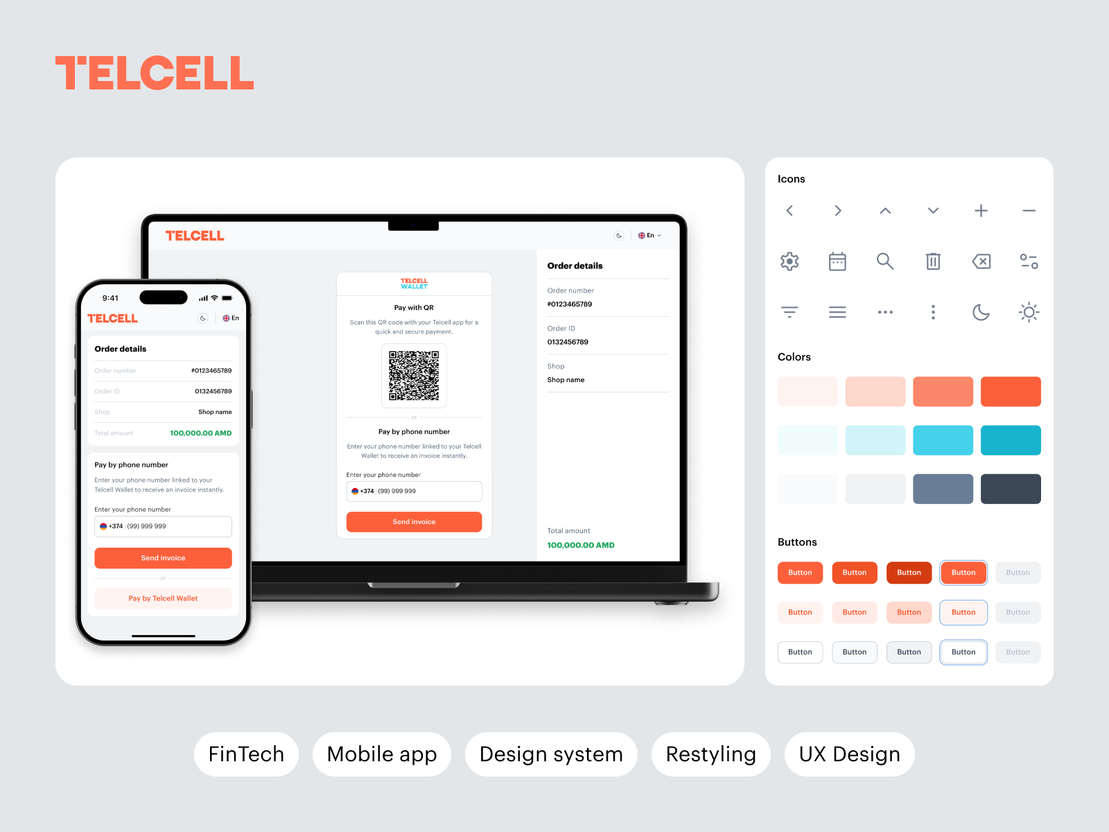Telcell online payment case study case study dark mode design system finance fintech payment ux design web design