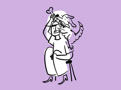 Mastered 'fetch,' still working on 'boundaries' 🦴 boundaries design dog doodle fetch funny illo illustration lol sketch