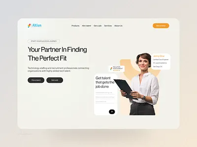 Hero Section beige business cleanui consultancy corporatedesign orange webhero