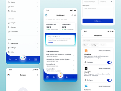 Sales CRM App - Nimbus ai 3d illustration mobile ui ux