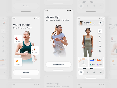 UX-UI For Fitness Tracking App app branding design fitness app fitness care app fitness tracking app graphic design health app health care app health tracking app illustration logo minimal self app ui uidesign uiuxdesign ux uxdesign vector