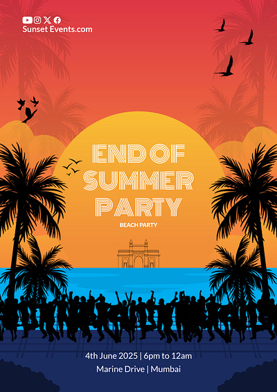 Poster Design: Beach Party Invite graphic design