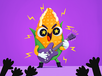 🌽 Elote Rockero art with attitude characterdesign colorful art creative characters cute and funny digitalart funny illustration illustration kawaii art latino design mexicanillustration popculturemfoodillustration rockstar vibes street food art