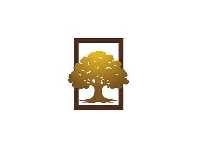 Golden tree logo frame golden growth luke luxury oak tree organic premium roots tree tree of life wisedom