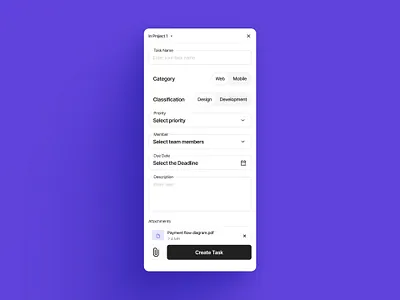Create Task Screen - Employee Mangement App - HRMS appstore create task create task screen design employee management app graphic design hrms mobile app mobile application design playstore task task management app task screen ui
