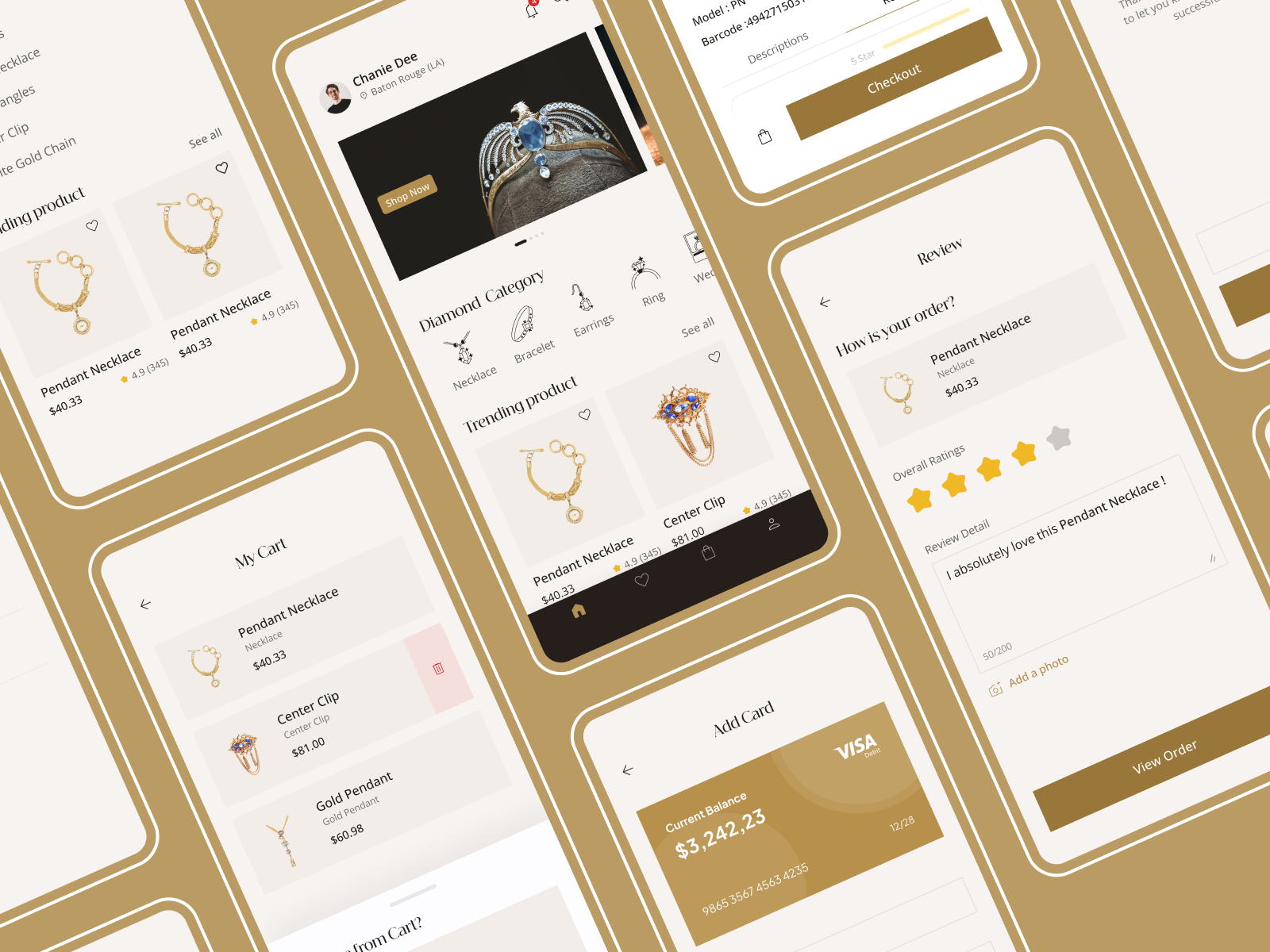 Jewelry mobile app app clear jewelry luxury minimal mobile app ui