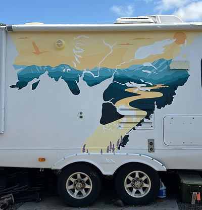 Bristol Bay Map Mural art graphic design mural
