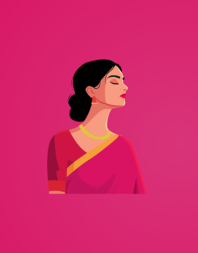 Bengali Woman Poster Illustration beauty bengali character elegant family fashion female girl housewife illustration indian mother portrait poster queen vector wife woman womans day