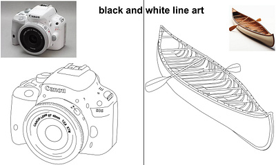 Black and White Line Art Vector Illustrations black and white line art outline vctor art