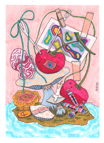 Pick Pocket art cartoon child children color palette colorful drawing fruits handdrawing illus illustration marker nature