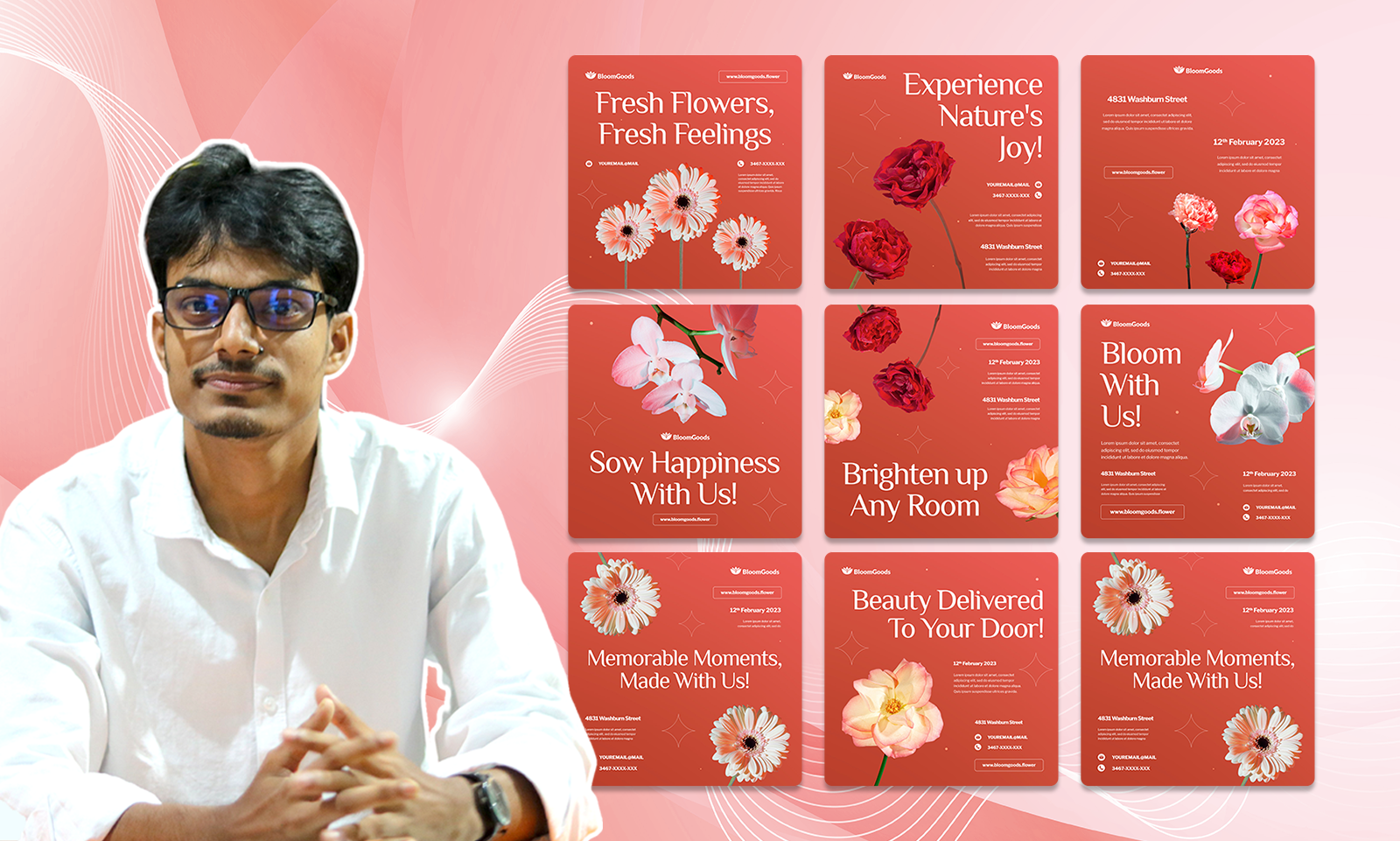 BloomGoods Instagram Carousel Design designinspiration