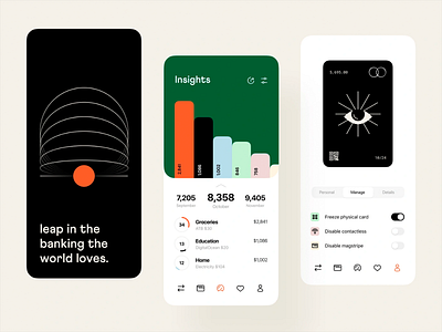 Next-Gen Mobile Banking banking dashboard clean interface colorful charts credit card data insights digital banking finance app financial tools fintech design minimal layout mobile banking mobile security modern visuals money management payment system smart wallet spending tracker ui interface ux design ux ui
