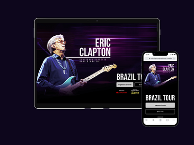 Eric Clapton Brazil Tour - Landing Page for Brazil Tour rock tour ui ux