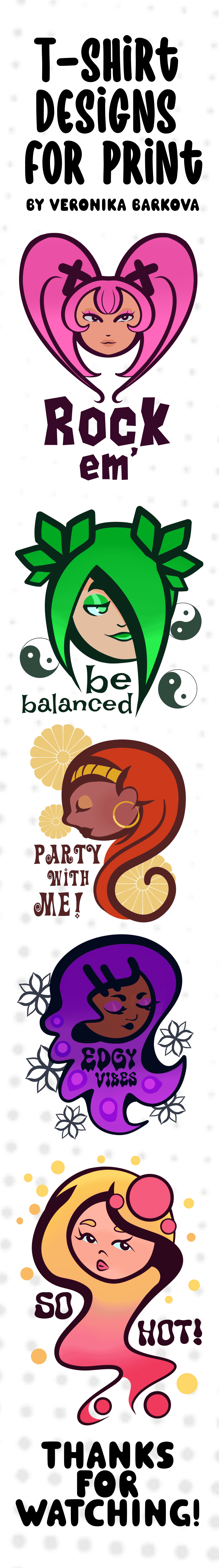 T-shirt designs for Print on Demand cartoon graphic design illustration t shirt typography