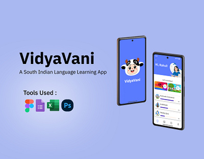 VidyaVani: South Indian Language Learning Application app application branding case study design figma language learning app ui uiux