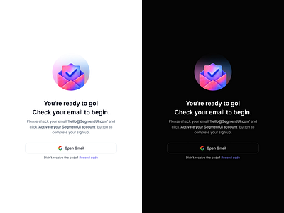 Light & Dark Mode Email Verification Screens