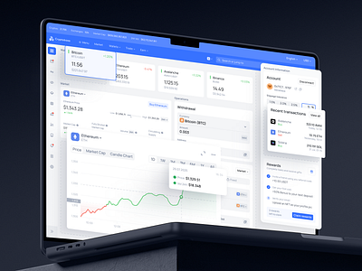 Crypto Wallet Dashboard Design app ui bitcoin crypto crypto app crypto wallet cryptocurrency design ethereum financial interface wallet web design