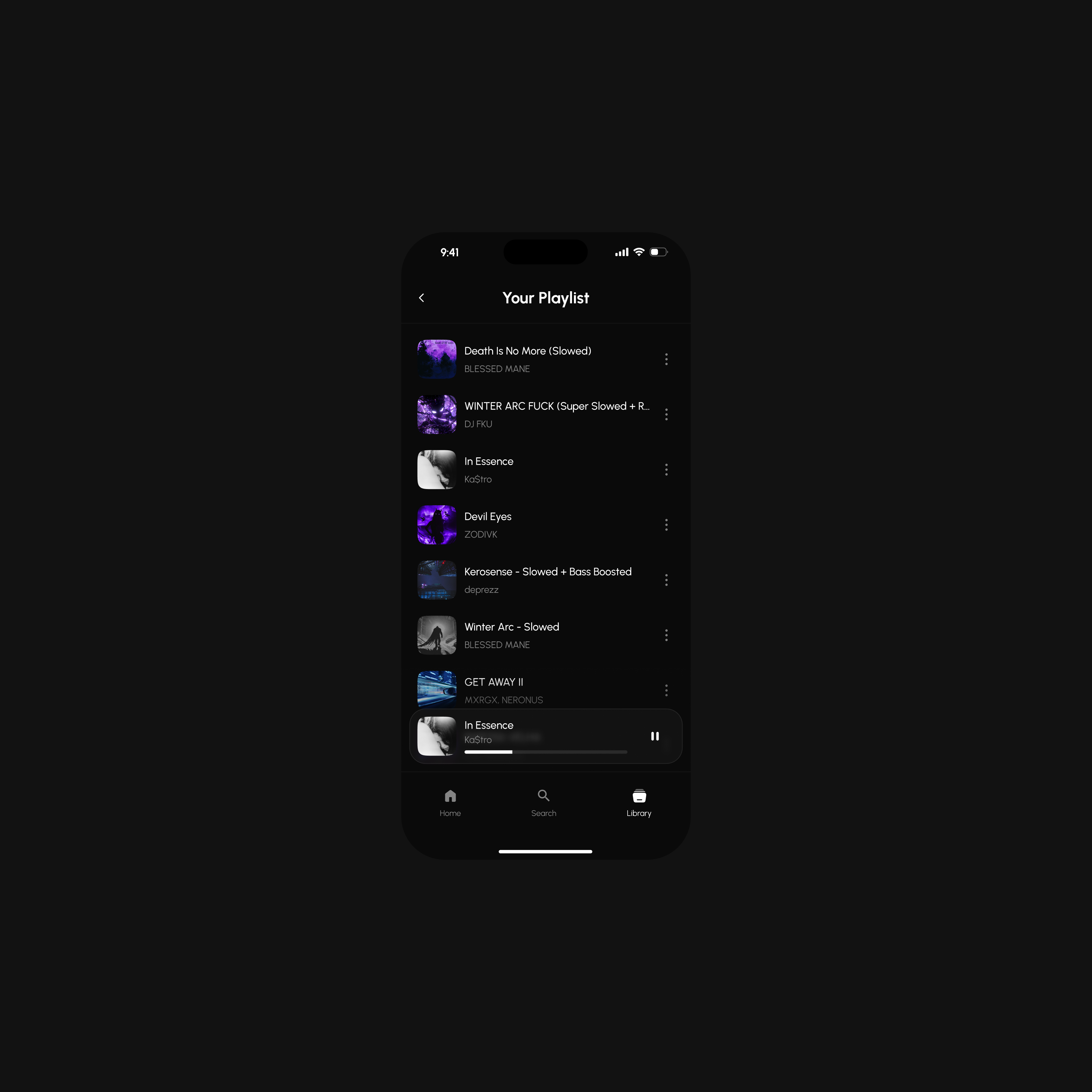 Music App Playlist - UI Design animation app app ui black app black design branding clean uiux dark app dark design minimalist design music app music ui product design senior uxui ui ui design uiux