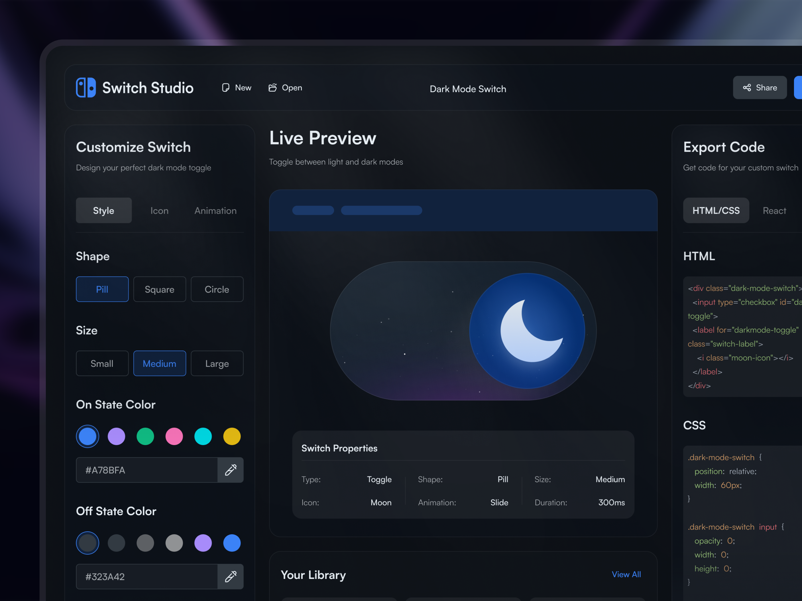 Switch Studio — Dark Mode Toggle Generator Image 0