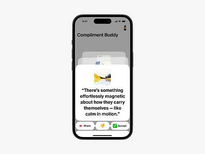 Compliment Generator iOS App appdesign design ios mobile ui uxui