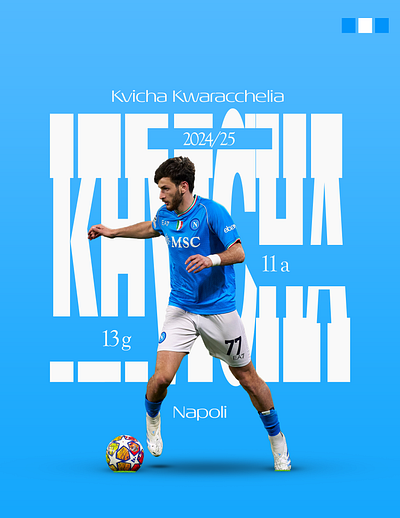 Kwicha Kwaracchelia Poster football football poster italy khvicha kvaratskhelia napoli paris paris saint germain psg seria a soccer