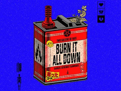 Burn it all down! book cartoon cd character cover design fire graphic design illustration music old red retro vector vintage vinyl