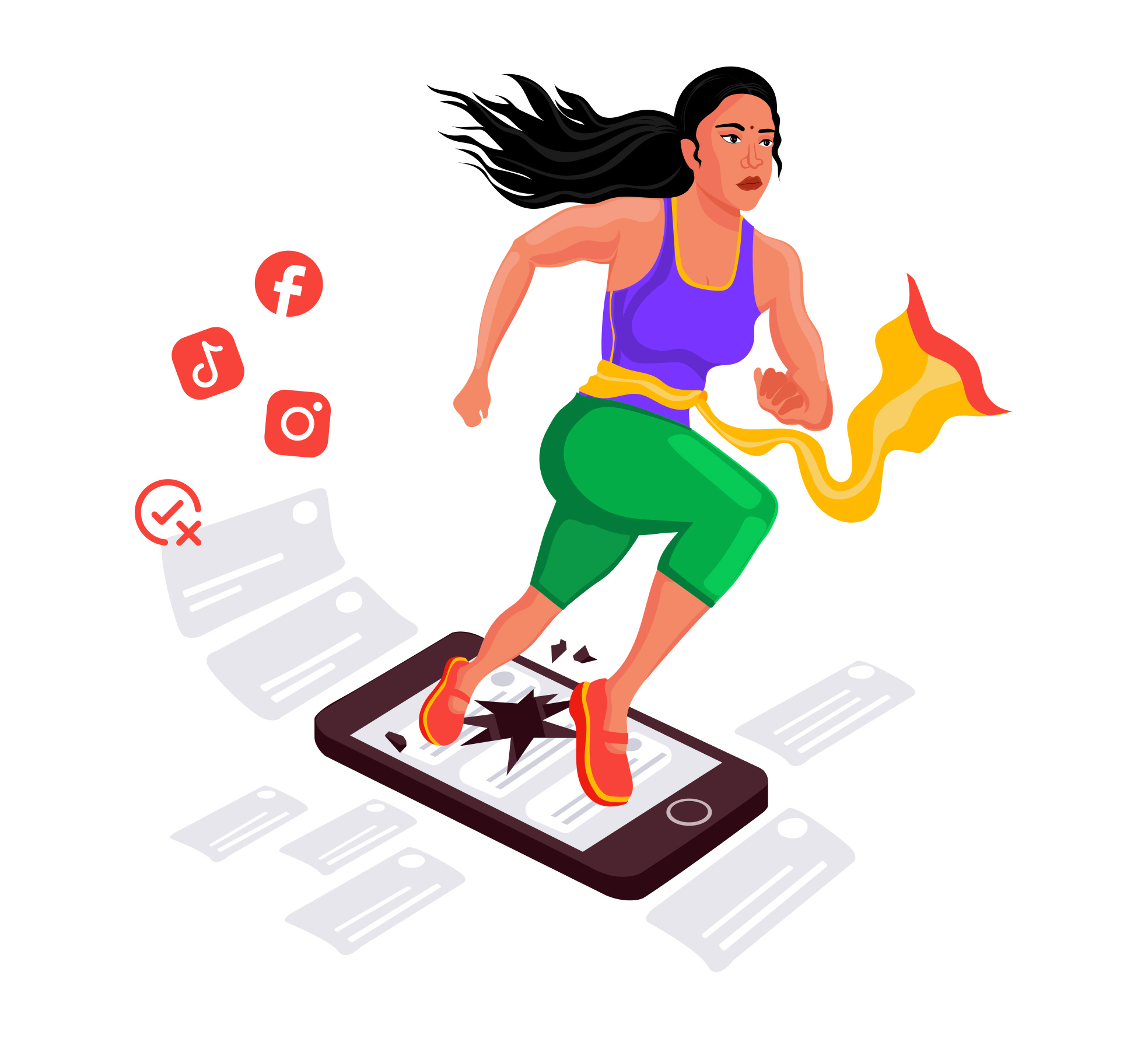 A fitness splash to stop the spread of misleading fitness advice best design cartoon illustration illustraion illustration illustration art illustrator ui vector