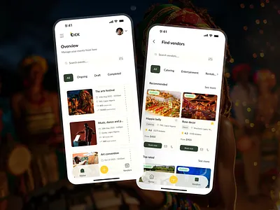Event ticketing and vendor booking app app eventmanagement uiux