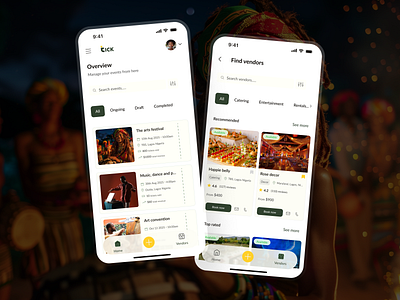 Event ticketing and vendor booking app app eventmanagement uiux