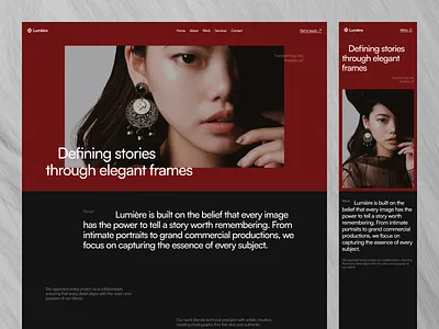 Lumière - Photography Studio Website creative studio landing editorial elegant landing page lumière luxury design photography photography website portfolio website responsive swiss