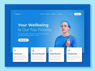 Medical Services Header clean layout conversion focued dental care headerdesign healthcare ui hero section hospital web design medical website ui uiux ux website header