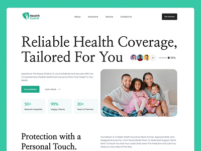 Health Insurance Landing Page figma healthcare hospotal insurance insurance uiux web design wellness insurance