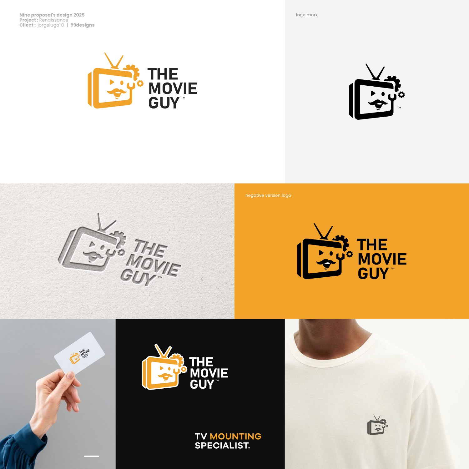 Meet The Movie Guy™ — A Logo with Character brand branding character design fix graphic design inspiration logo movie repair
