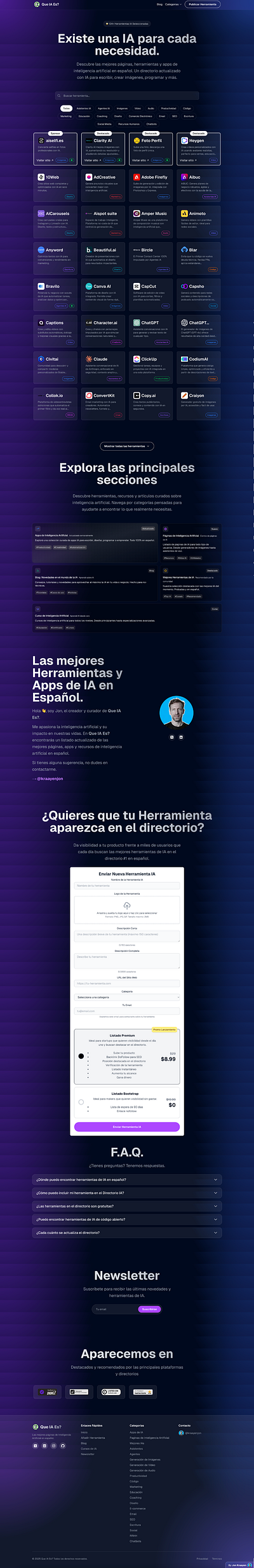 Que IA Es | AI Tool Directory ai directories directory landing page