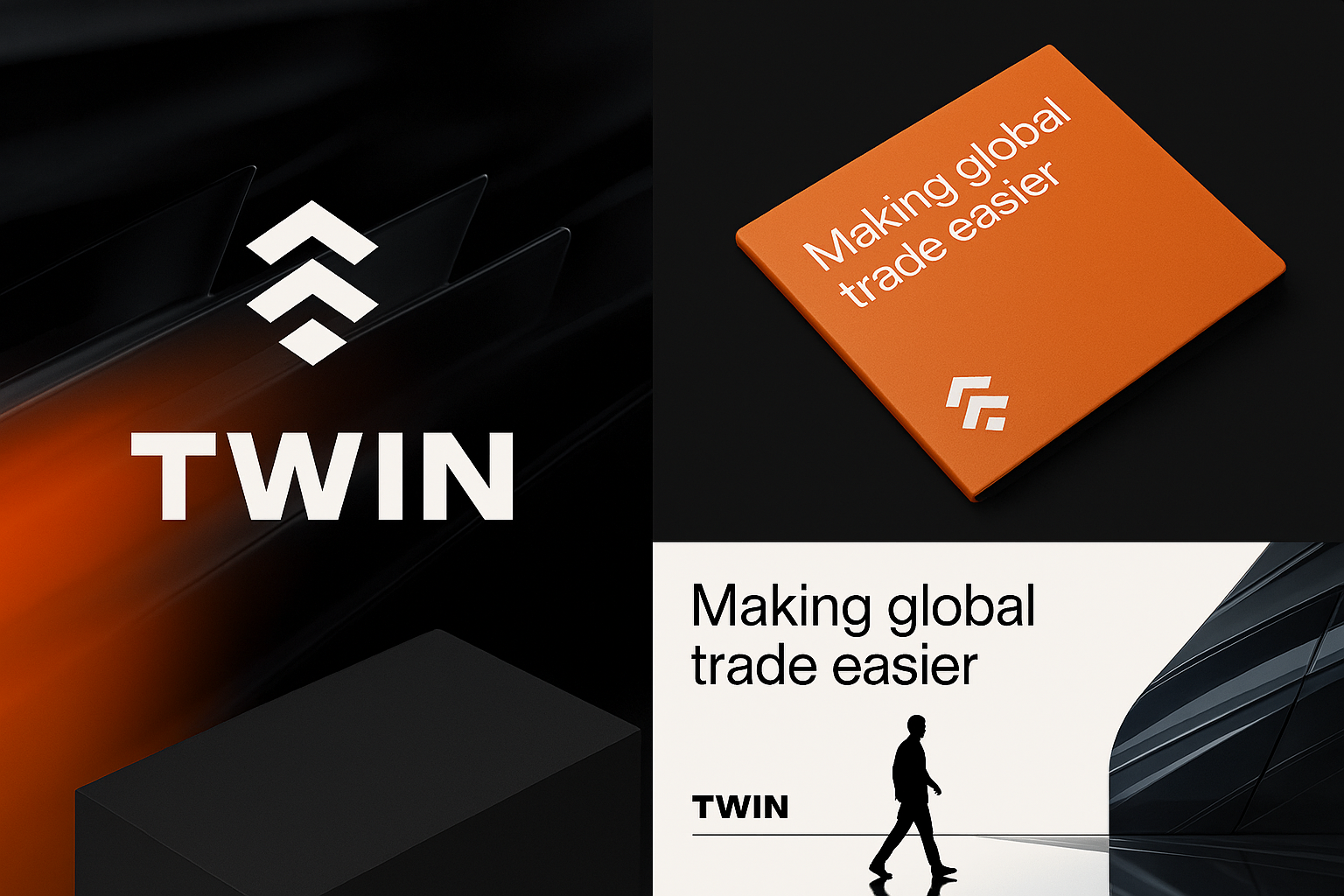 Corporate Branding & Logo Design for Global Trade Company "TWIN" branddesign branding businesslogo corporateidentity globaltrade graphicdesign logodesign logopresentation minimalbranding modernlogo orangeandblack professionaldesign trademark typographydesign visualidentity