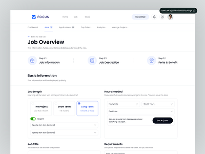 Job Hiring Platform Admin - Company Post a Job Process admin ui design content management dashboard hiring hiring job hiring platform hiring platform job details job application job finder job hiring app platform job portal platform product design recruitment settings user interface ux design web web application web design