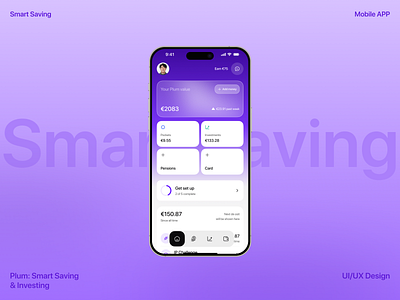 Smart Saving & Investing App UI/UX app design app ui behavioral finance finance app fintech design mobile app mobile design product design smart investing ux ui wealth tech