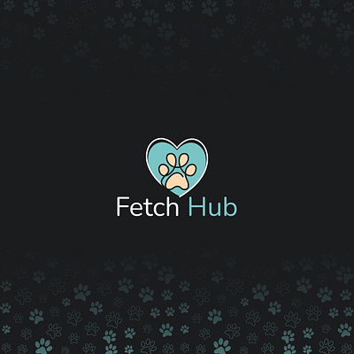 Fetch Hub – Minimal Logo with Heartfelt Paw Symbol brand identity branding design design logo graphic design heartlogo icon illustration logo logo design logodesign logos logotype minimal minimalist modern pawlogo petlogo