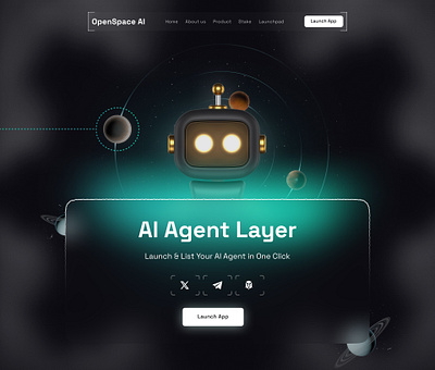 OpenSpace AI - AI Agent Platform Landing Page ai ai agent ai agent website ai landing page crypto dark graphic design landing landing page layer page userinterface web design website