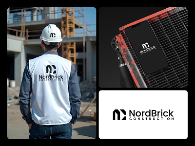 NordBrick - Construction Logo Design, Contracting Logo architecture brand identity brand mark branding building company building logo construction business construction company construction logo constructor contracting logo home logo house logo logo design logo designer nordbrick property logo real estate logo realestate