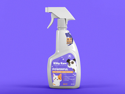 Label Design for Kitty Kare 2d art brand branding clean design digital digital art graphic design identity branding illustration label label design modern package package design pet pet odor