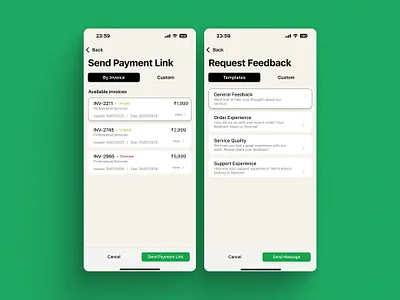 Message Templates Screen - Customer Support App appstore design graphic design message message template screen mobile app mobile app design mobile applicatin design playstore template screen templates whatsapp whatsapp mobiel app design