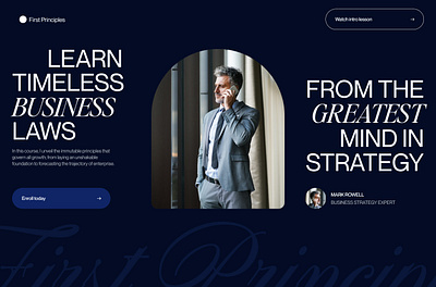 First Principles | Hero Section business business website hero section modern modern website ui ui design web design website
