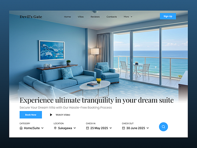 An Apartment Suite Hero section Design design ui ux web design website