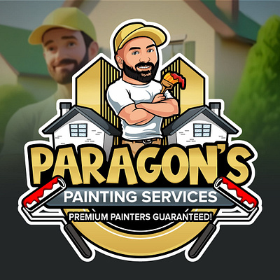 Mascot Logo Design for Paragon Painting Services by CartoonLogoX artbasedbranding brandedbycartoon branding brandingforpainters cartoonlogoexperts customcartoonlogo customfacelogo facetologo graphic design handdrawnlogo logo logodesignforyou logofortradesmen mascotlogodesign painterlogodesign paintermascot paintingcompanybranding portraitlogodesign servicebusinesslogo sketchtomascot