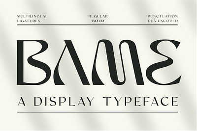 BAME Display Typeface bame display typeface bold font branding font curvy font display font headline font modern font poster font psychedelic font sans serif font vintage font