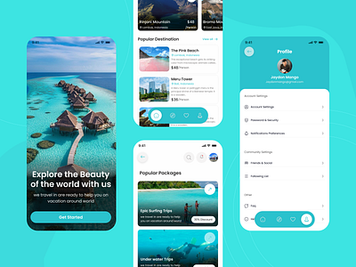 Explore the World – Travel App UI app concept dashboard ui mobile app design mobile app ui mobile ui mountain travel travel app travel booking travel ui trip planner ui design user experience user interface ux design vacation app