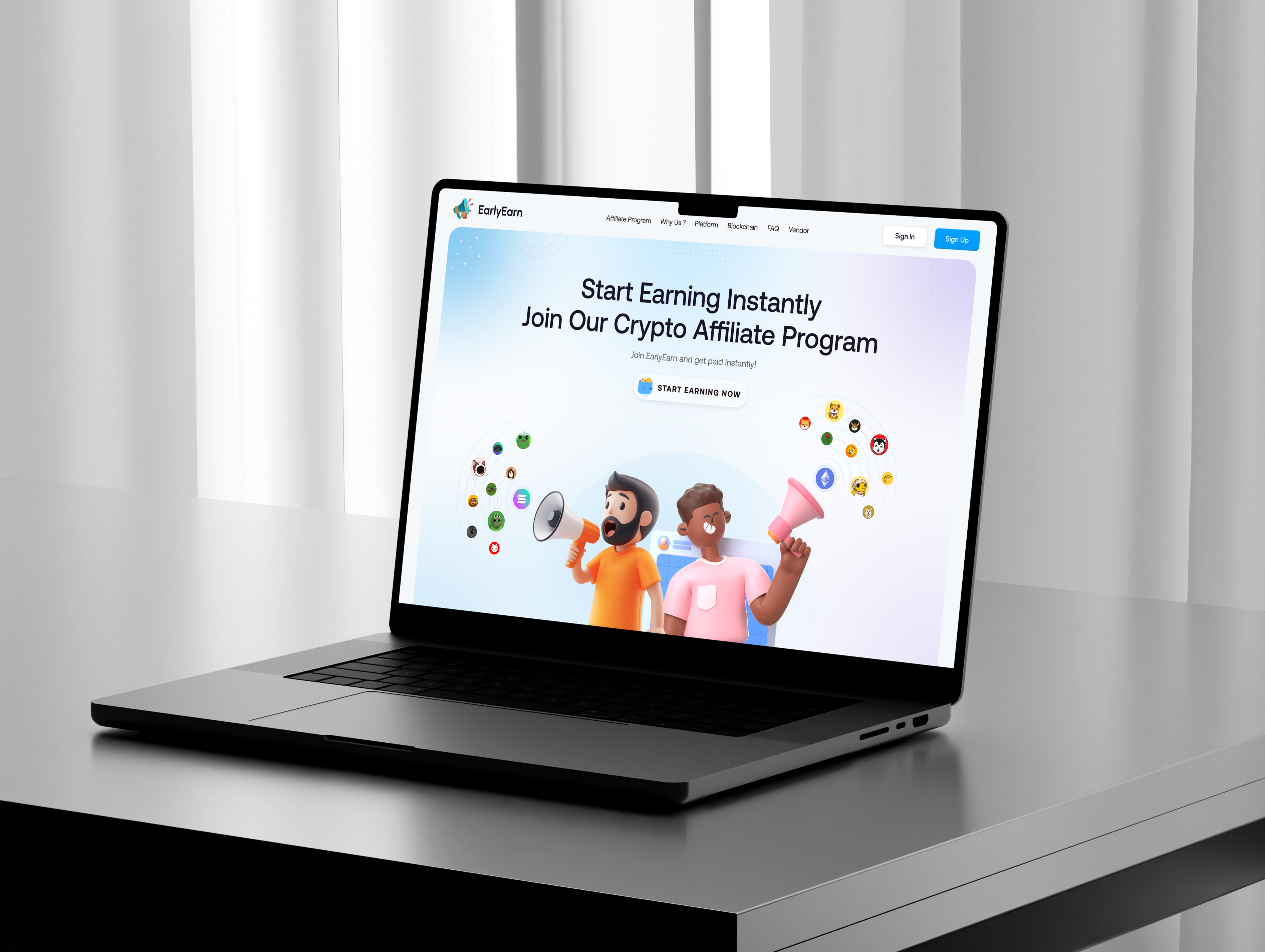 EarlyEarn – Crypto Affiliate Program Landing Page UI by Shahriar Sohag on  Dribbble