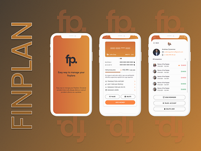 Mobile App Finance - UX UI - Finplan app application finance financial app mobile app mockup ui usability ux uxui