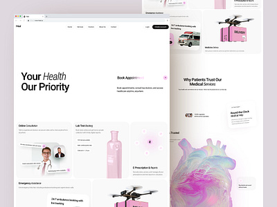 Heal: Medical website alif app care design health hero home land landing page medical modern page section site ui ui ux design ux web web design website